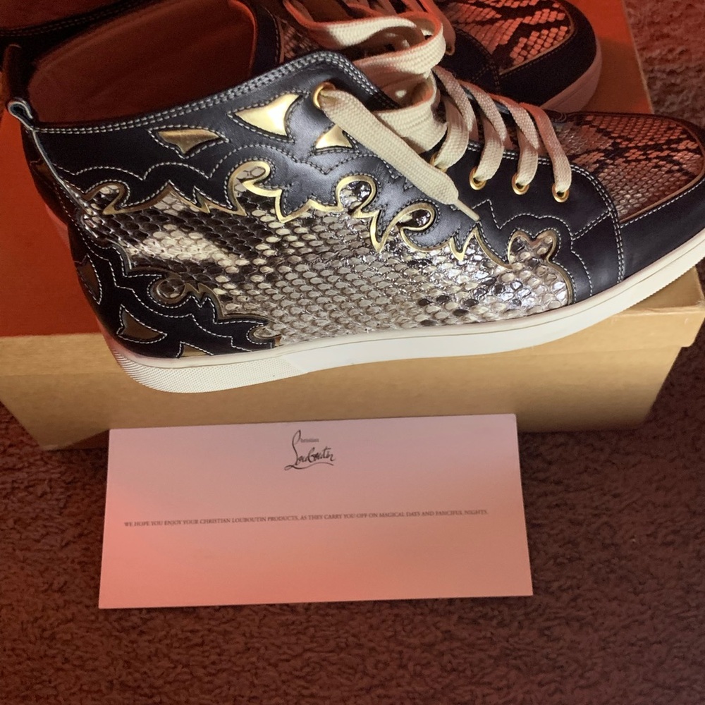 Christian Louboutin Leather Phython Sneakers